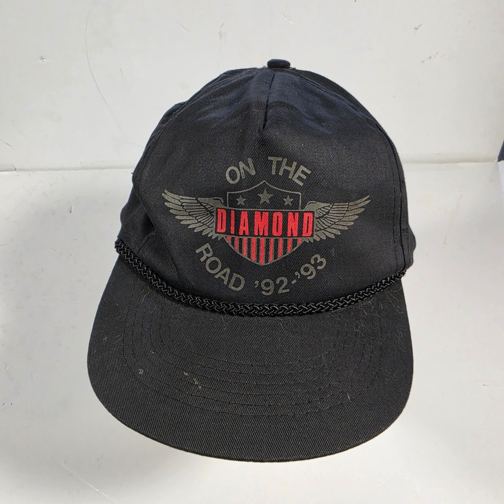 Vintage Headmaster On The Road Diamond 92-93 Snapback Hat Black Cotton Rope Cap